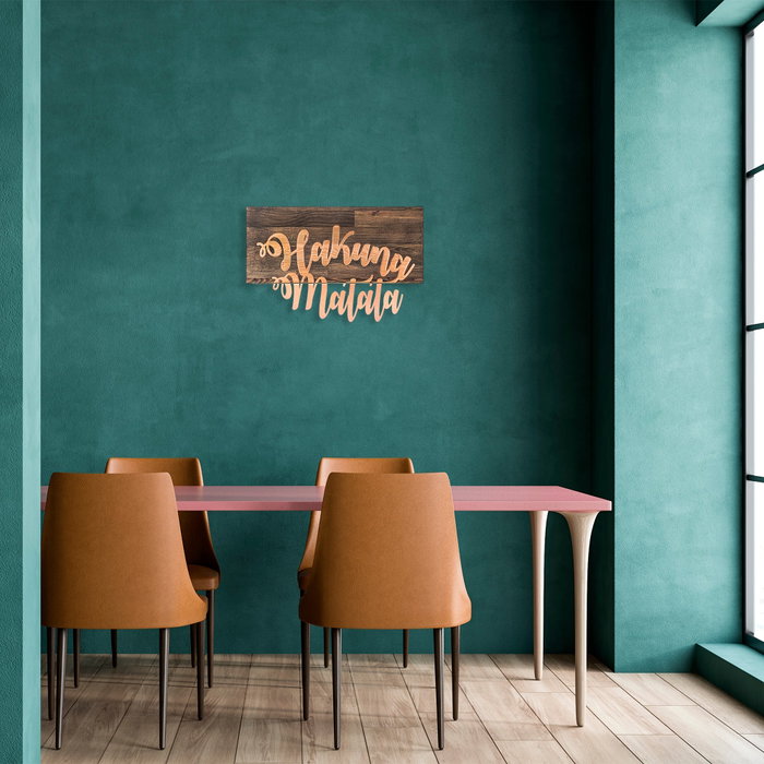 Wallity Hakuna Matata Metal Decor - Nogal y cobre Wallity Hakuna Matata Metal Decor - Nogal y cobre